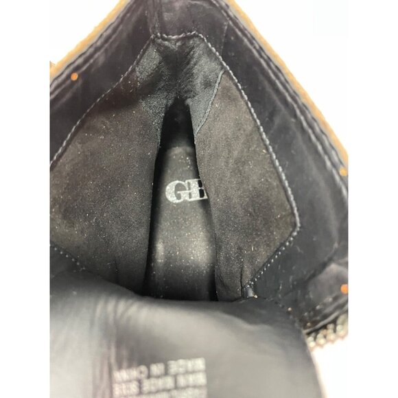 Gianni Bini size 7.5 All-Star Leopard Print Suede Zip Chunky Lug Sole Platform - Picture 5 of 7